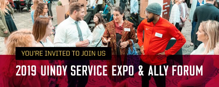 2019 uindy service expo and ally forum header
